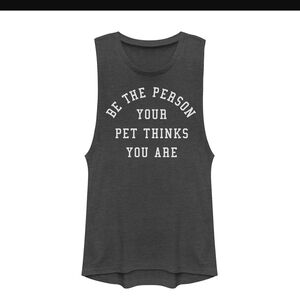 Gray Sleeveless Graphic Tank Top